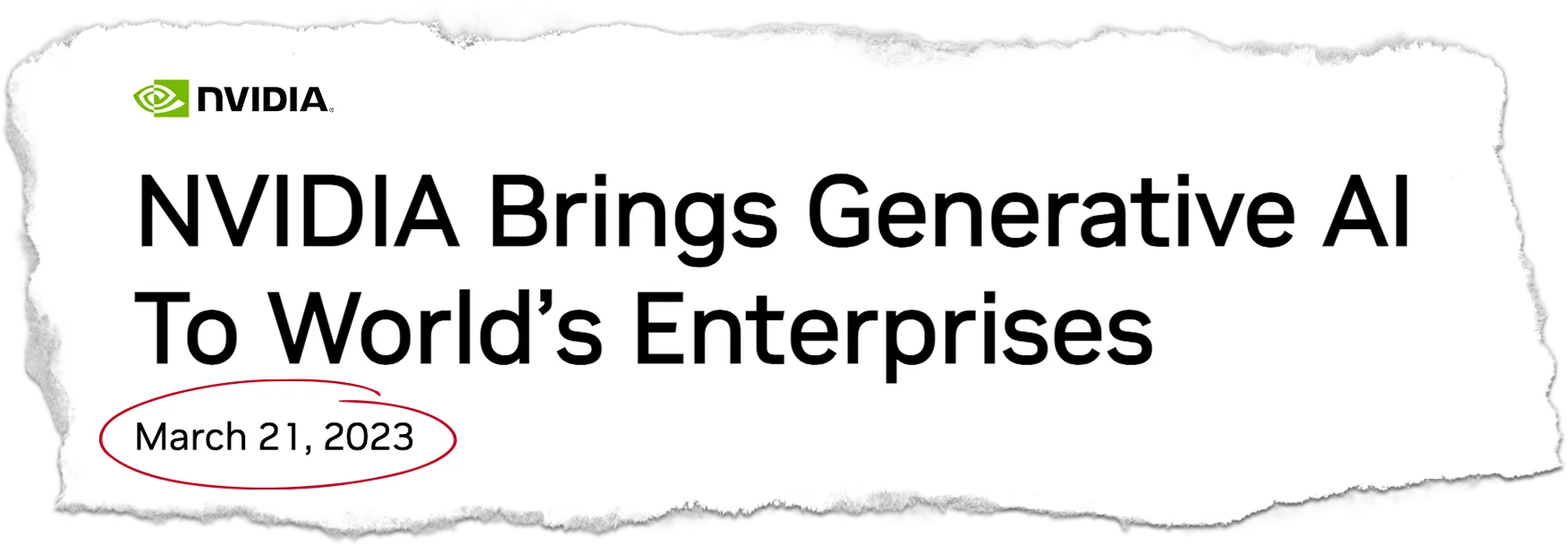 headline nvidia brings generative ai to the world